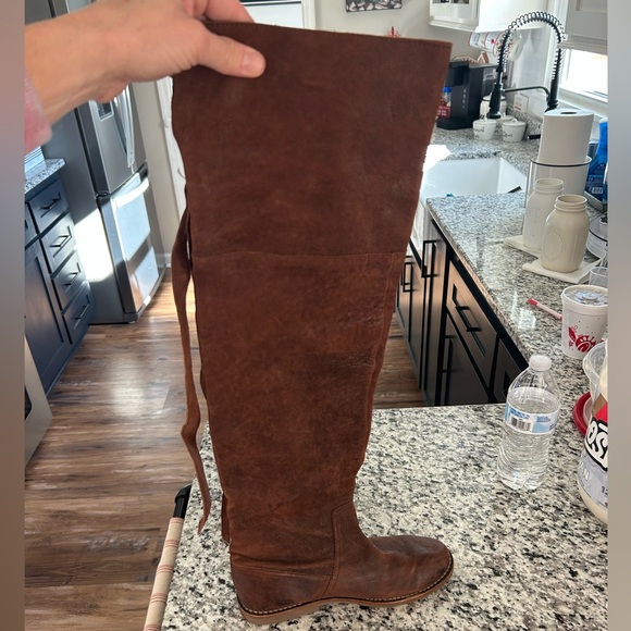 Frye Celia over-the-knee Leather boots in brown size 6.5 - Picture 8 of 16